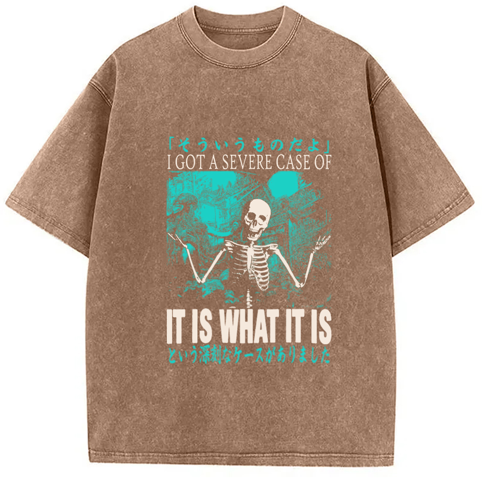 Modecanvas It Is What It Is Skeleton Washed T-Shirt
