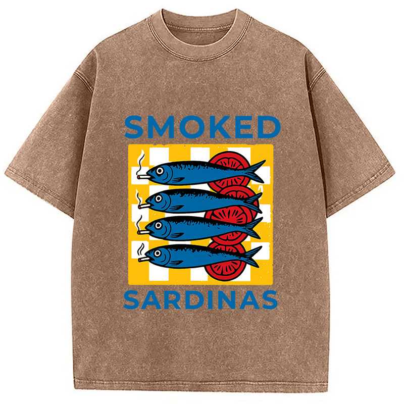 Modecanvas Smoked Sprats Ocean Washed T-Shirt