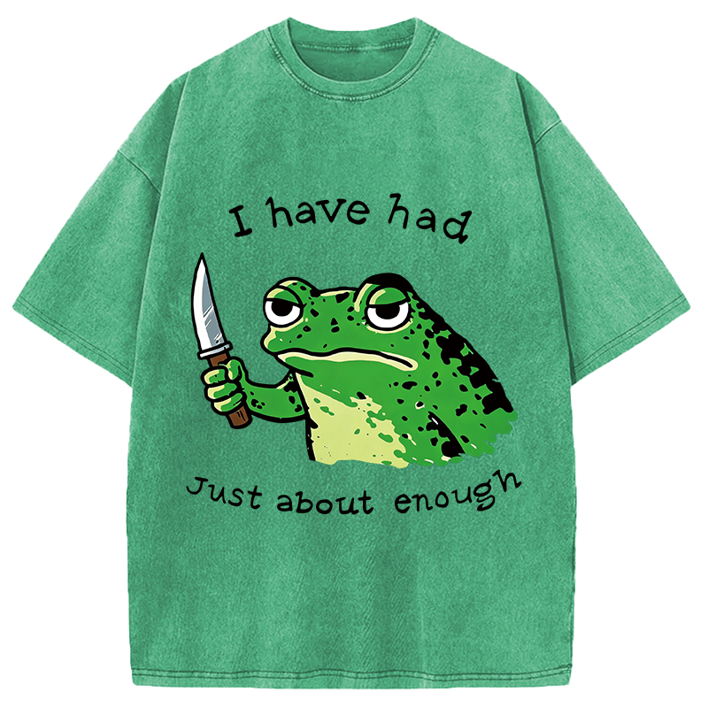 Modecanvas Impatient Frog DTG Printing Washed T-Shirt