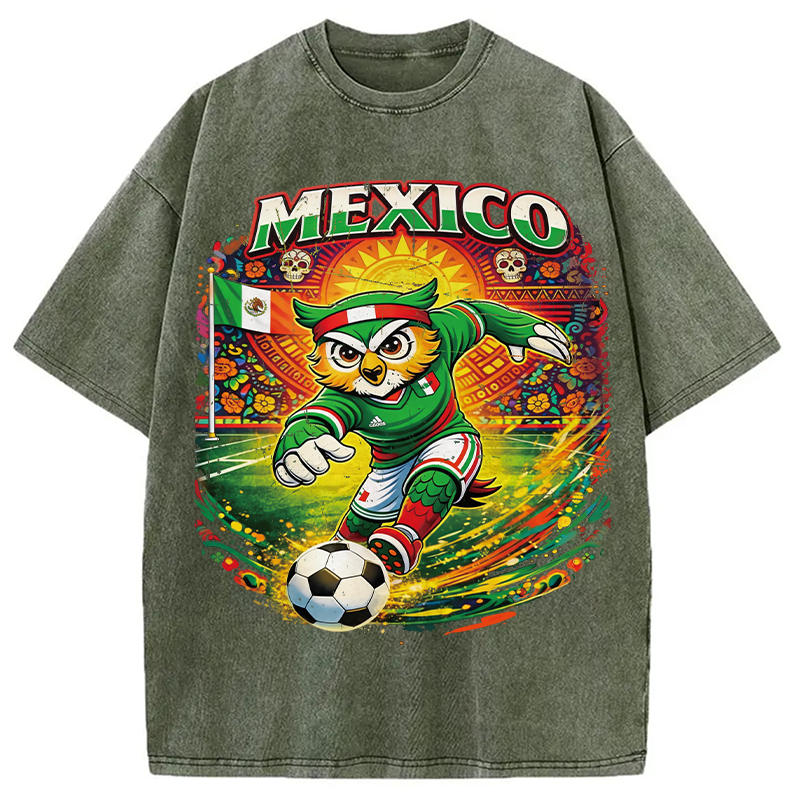 Modecanvas Mexico Soccer DTG Printing Washed T-Shirt