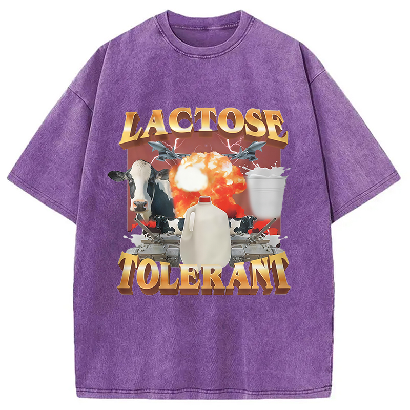 Modecanvas Retro Milk Lactose Tolerant Washed T-Shirt-modecanvas