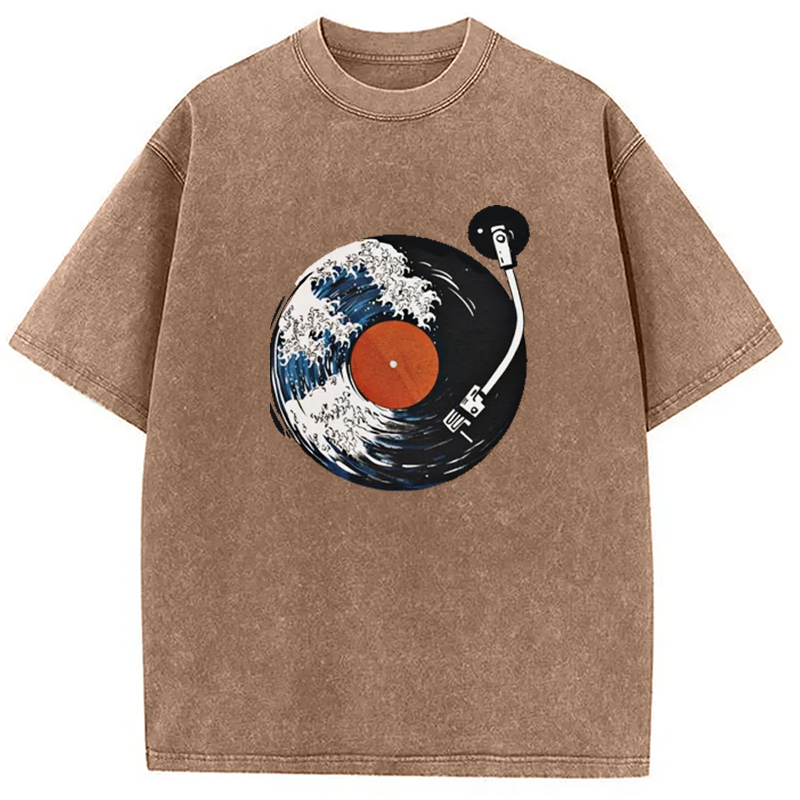 Modecanvas Japanese Hokusai The Great Wave Washed T-Shirt