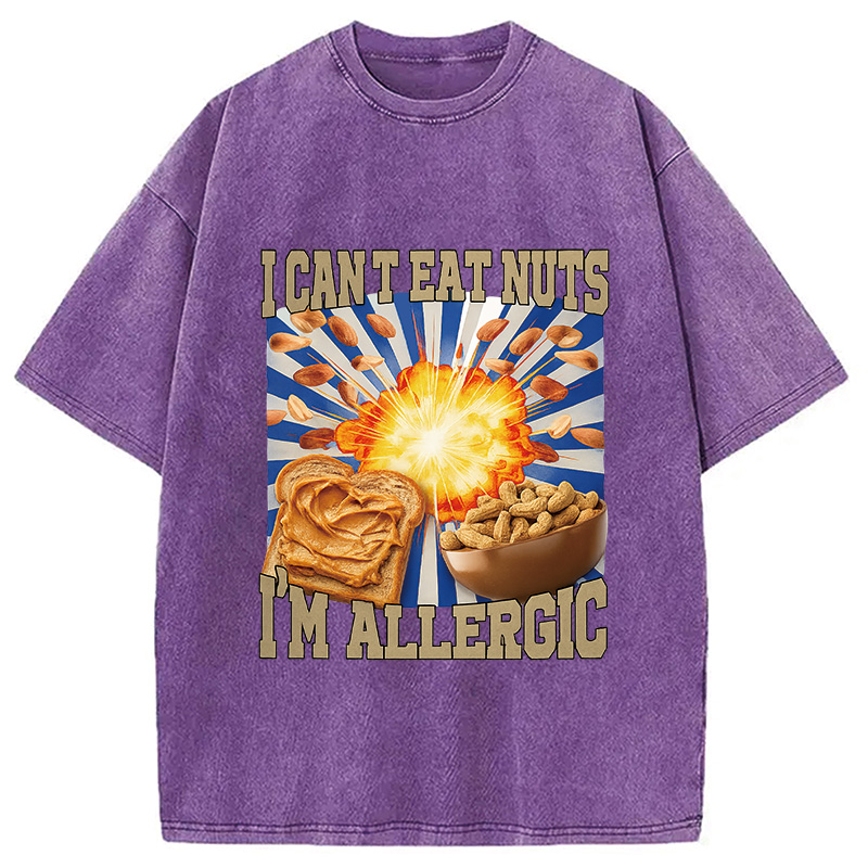 Modecanvas Allergy Nut Intolerance Washed T-Shirt