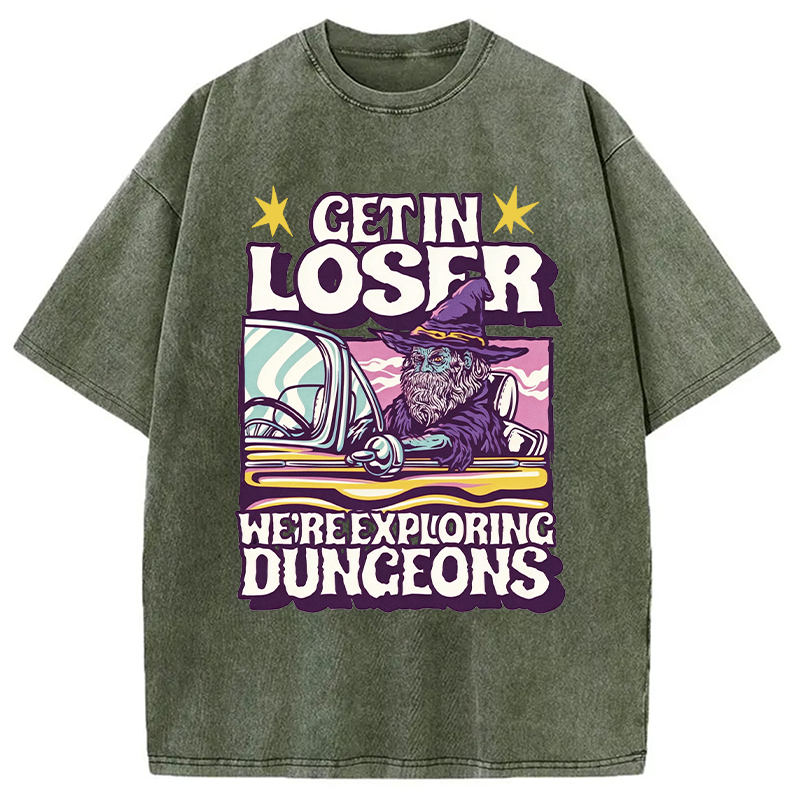 Modecanvas Get In Loser DTG Printing Washed T-Shirt
