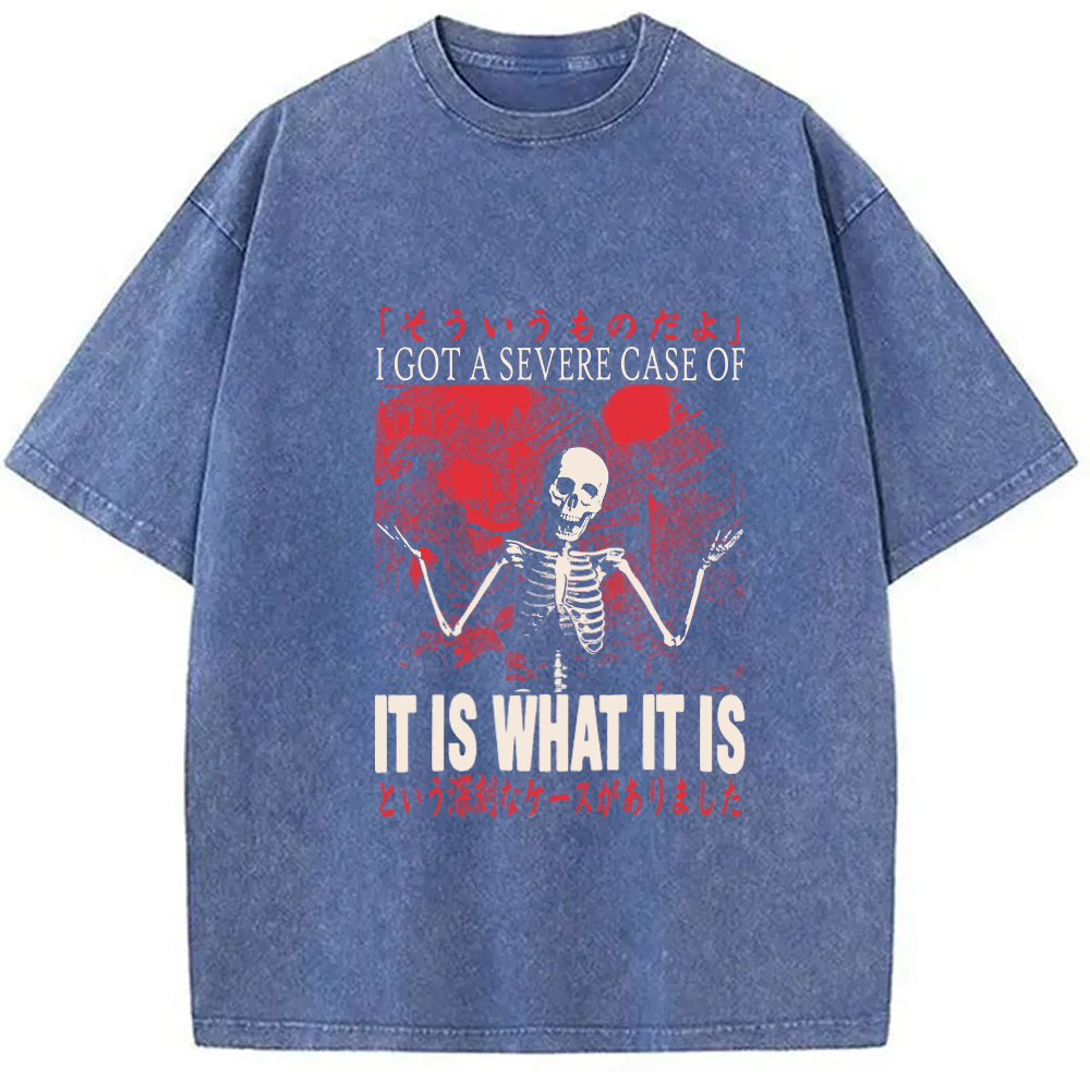 Modecanvas It Is What It Is Skeleton Washed T-Shirt
