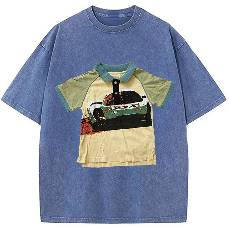 Modecanvas Children's Car Shirt Of DTG Printing Washed T-Shirt
