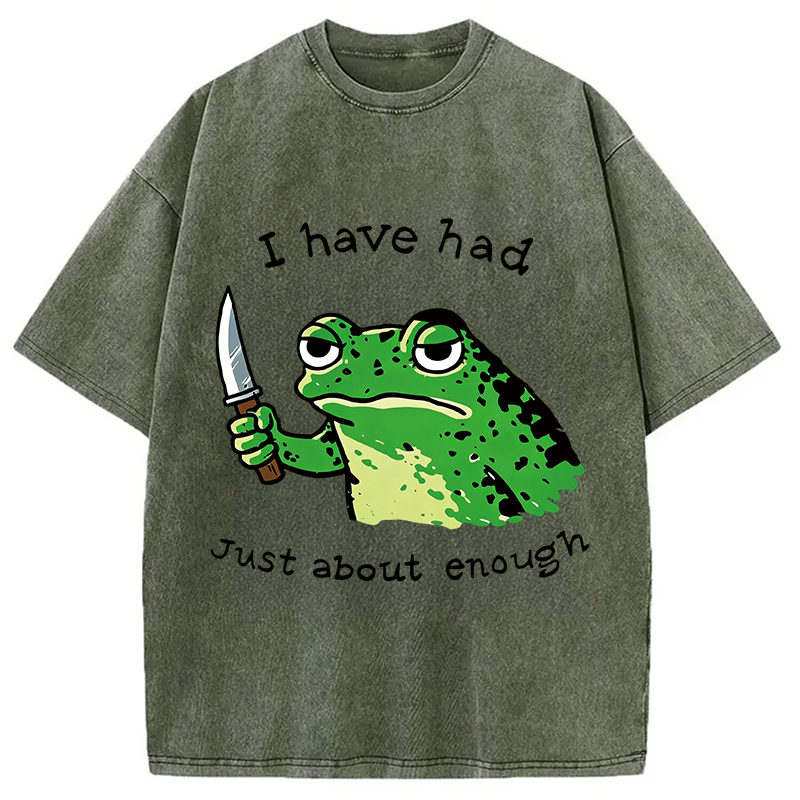 Modecanvas Impatient Frog DTG Printing Washed T-Shirt