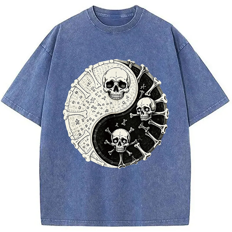 Modecanvas Duality Of The Grave DTG Printing Washed T-Shirt