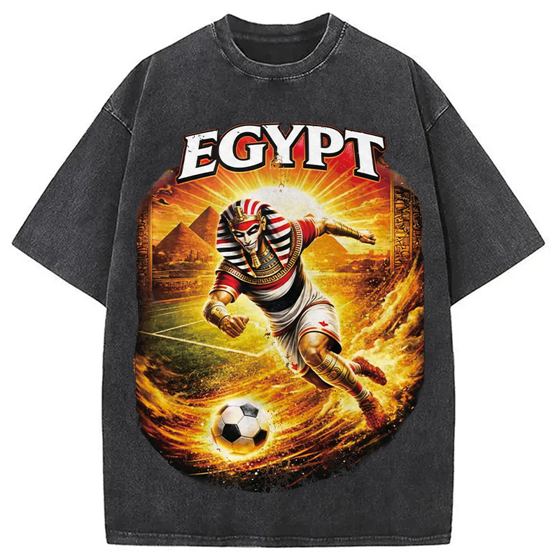 Modecanvas Egypt Soccer DTG Printing Washed T-Shirt