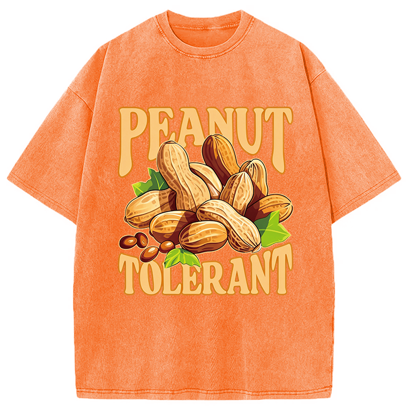 Modecanvas Peanut Tolerant Funny DTG Printing Washed T-Shirt