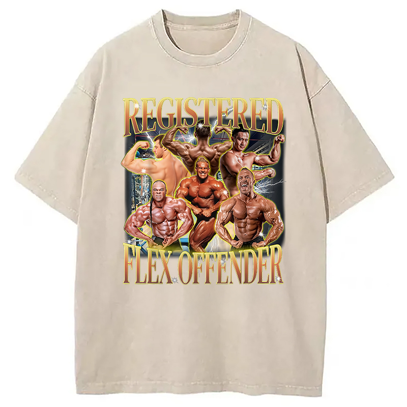 Modecanvas Funny Workout Gym Meme Washed T-Shirt