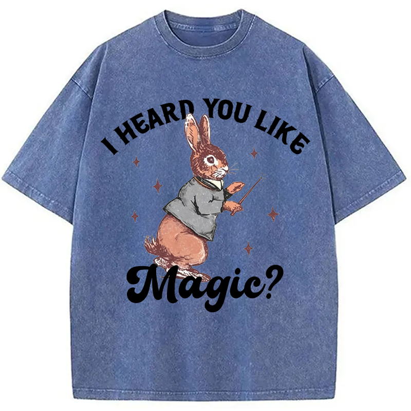 Modecanvas I Heard You Like Magic DTG Printing Washed T-Shirt