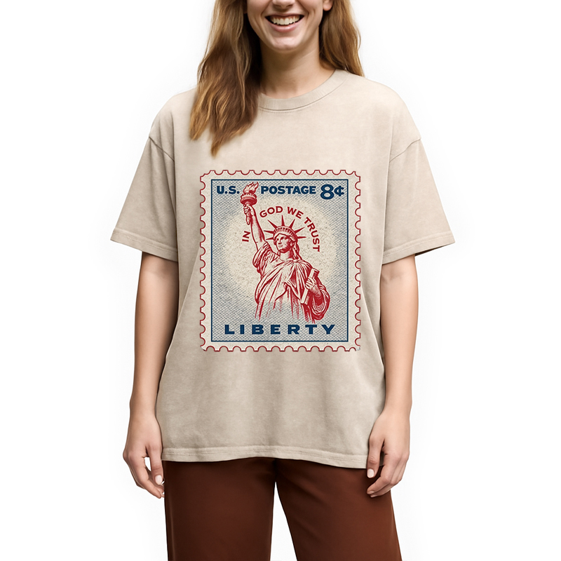 Modecanvas In God We Trust DTG Printing Washed T-Shirt