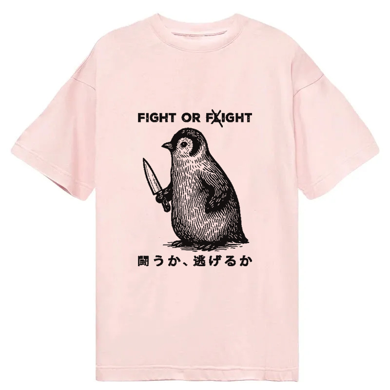 Modecanvas Funny Fight Or Flight DTG Printing Classic T-Shirt-modecanvas