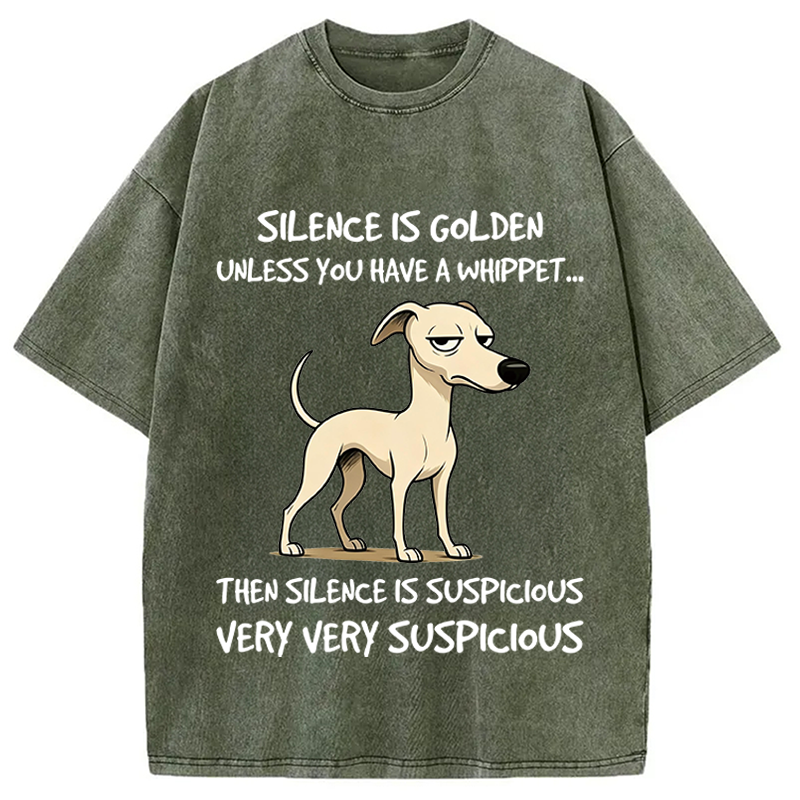 Modecanvas Silence is Golden DTG Printing Washed T-Shirt