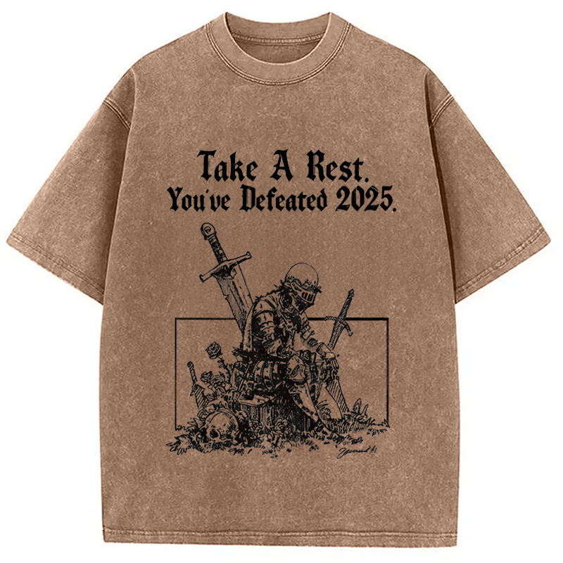 Modecanvas Take A Rest DTG Printing Washed T-Shirt