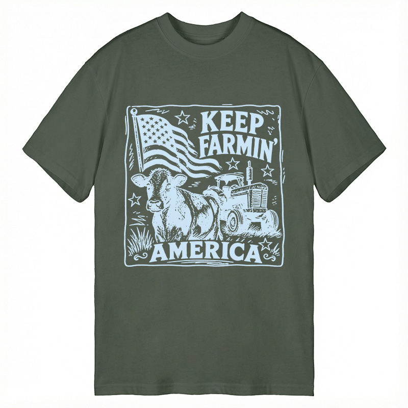 Modecanvas Keep Farmin DTG Printing Classic T-Shirt-modecanvas