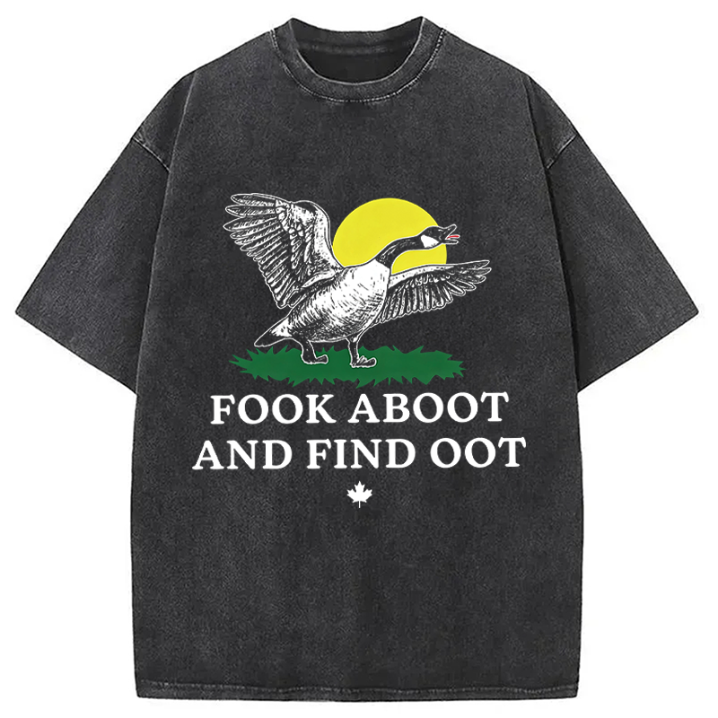 Modecanvas Fook Aboot And Find Oot DTG Printing Washed T-Shirt