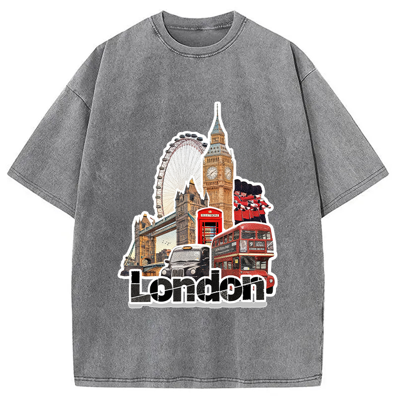 Modecanvas London View Washed T-Shirt