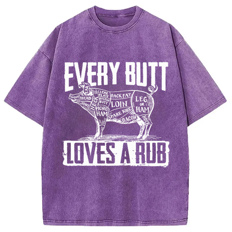 Modecanvas BBQ Pork Butt Rub Funny DTG Printing Washed T-Shirt
