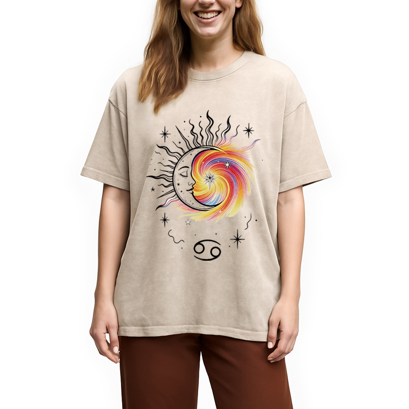 Modecanvas Balance Of Light And Soul? DTG Printing Washed T-Shirt