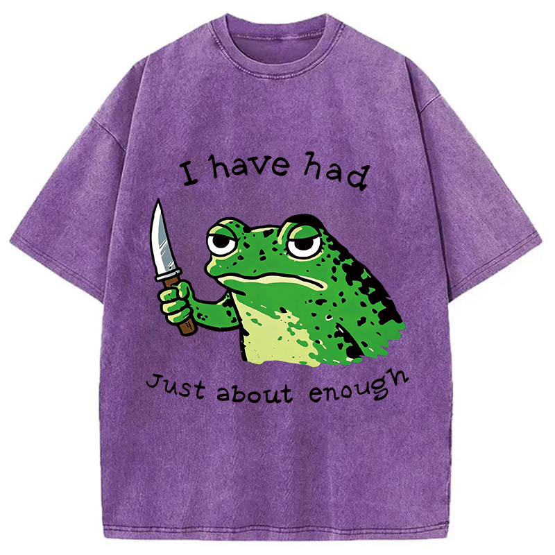 Modecanvas Impatient Frog DTG Printing Washed T-Shirt