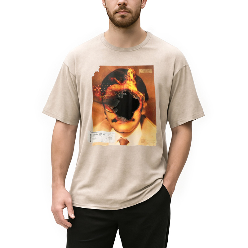 Modecanvas Hiphop Abstract Art Washed T-Shirt
