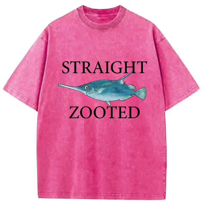 Modecanvas Straight Zooted DTG Printing Washed T-Shirt