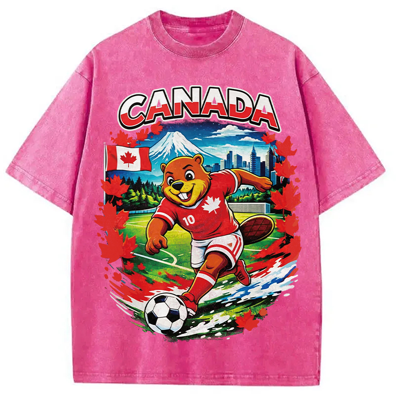 Modecanvas Canada Soccer DTG Printing Washed T-Shirt