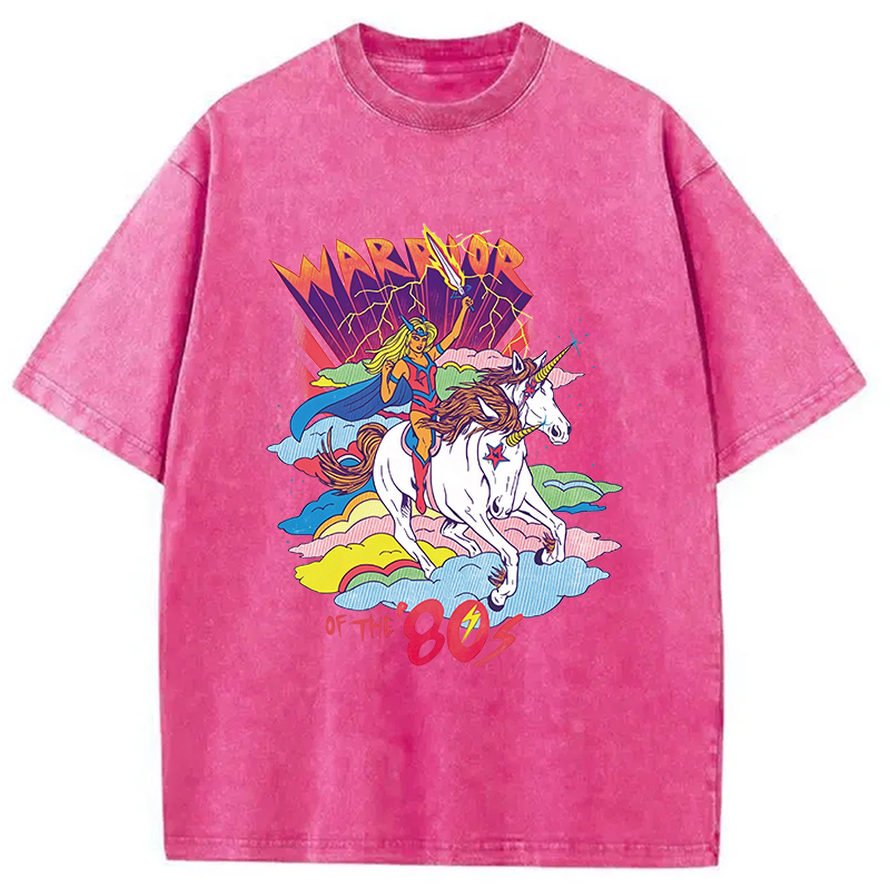 Modecanvas Warrior of the 80s DTG Printing Washed T-Shirt