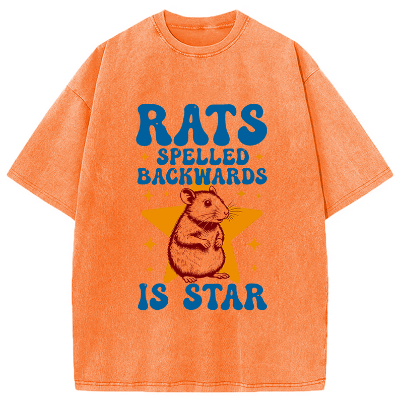 Modecanvas Rats Rodent Meme DTG Printing Washed T-Shirt