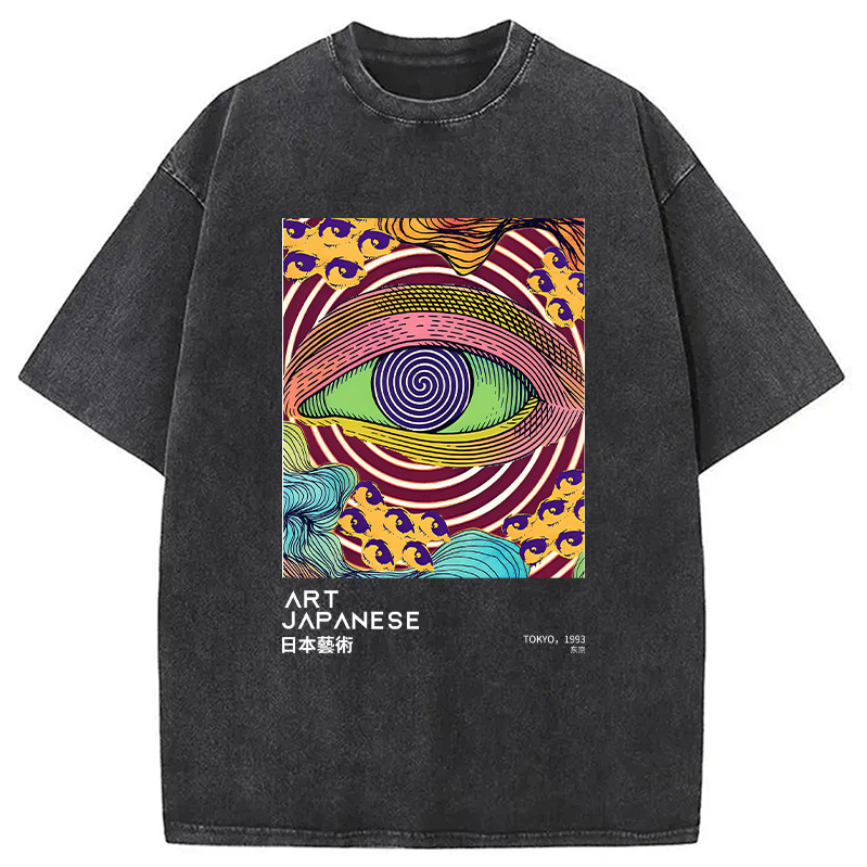 Modecanvas Illusion Eye Washed T-Shirt