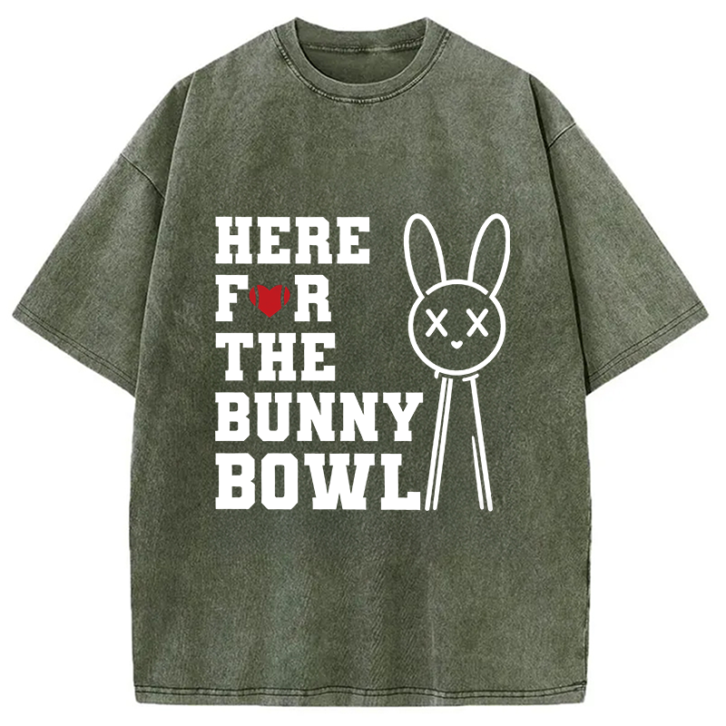 Modecanvas Here For The Bunny Bowl DTG Printing Washed T-Shirt