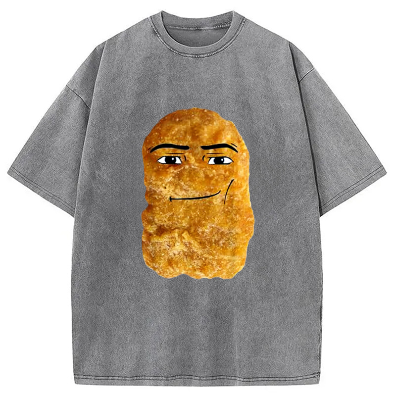 Modecanvas Chicken Nugget Meme Washed T-Shirt
