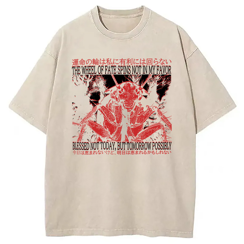 Modecanvas The Wheel Of Fate Cockroach Washed T-Shirt