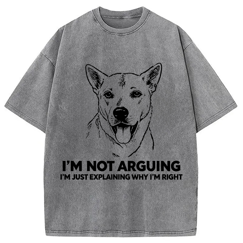 Modecanvas Stubborn Dog Defending His Point DTG Printing Washed T-Shirt