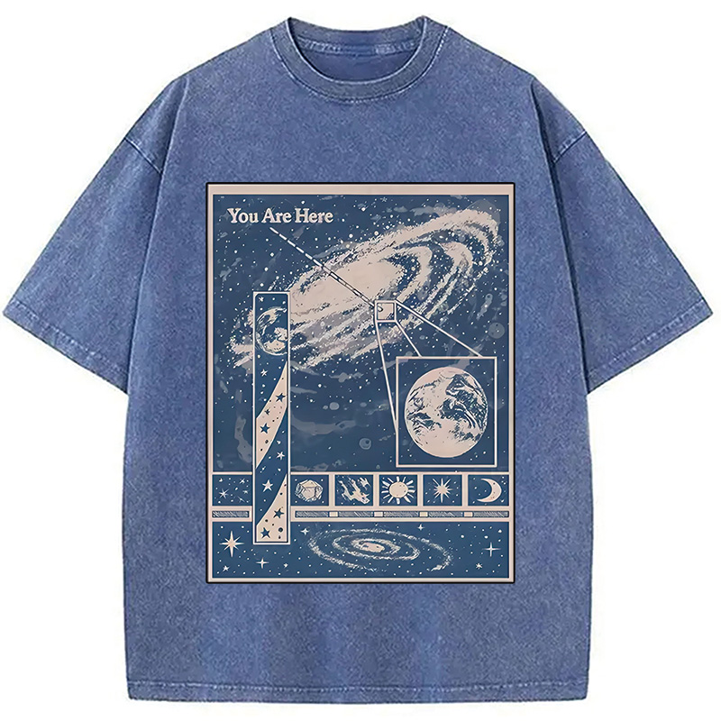 Modecanvas You Are Here Space Washed T-Shirt