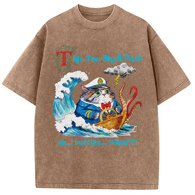 Modecanvas T His Too Shall Pass DTG Printing Washed T-Shirt