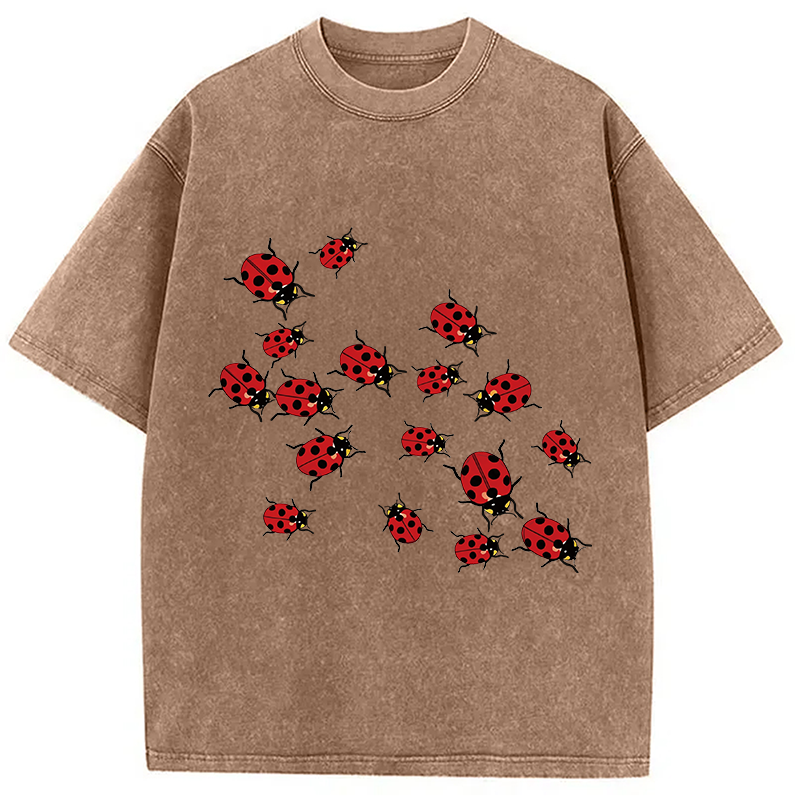 Modecanvas Ladybug DTG Printing Washed T-Shirt