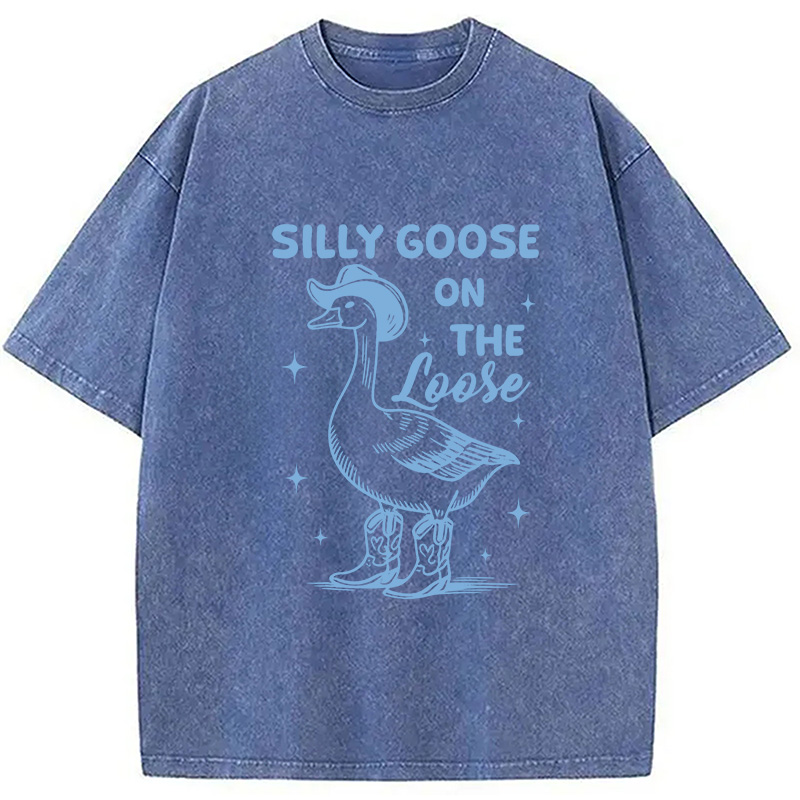 Modecanvas Silly Goose On The Loose Washed T-Shirt