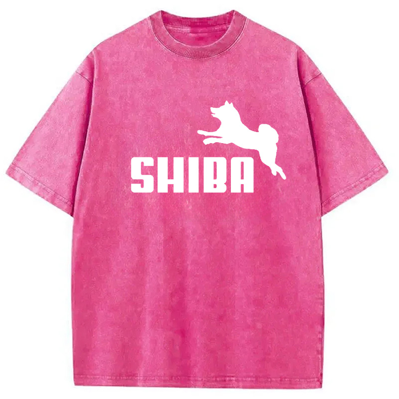 Modecanvas Shiba Dog Japanese Parody Washed T-Shirt