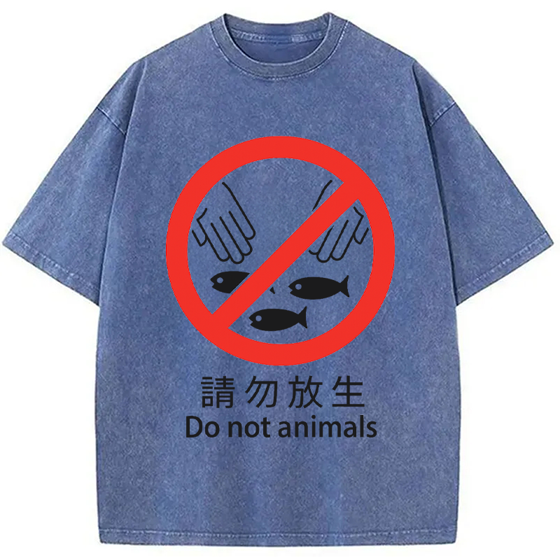 Modecanvas DO NOT ANIMALS Washed T-Shirt