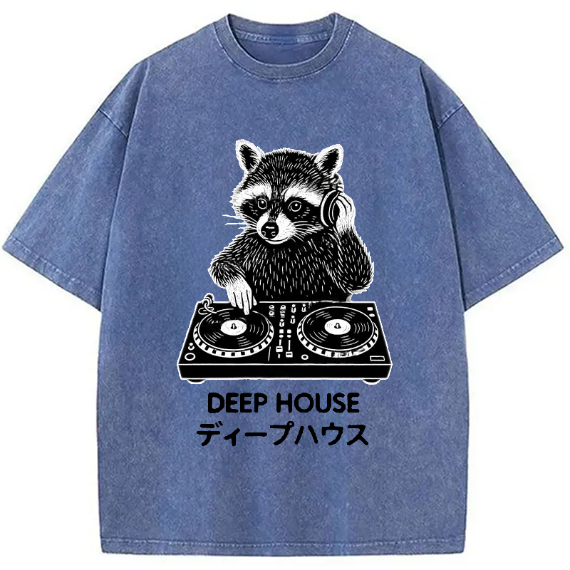 Modecanvas DJ Raccoon Washed T-Shirt