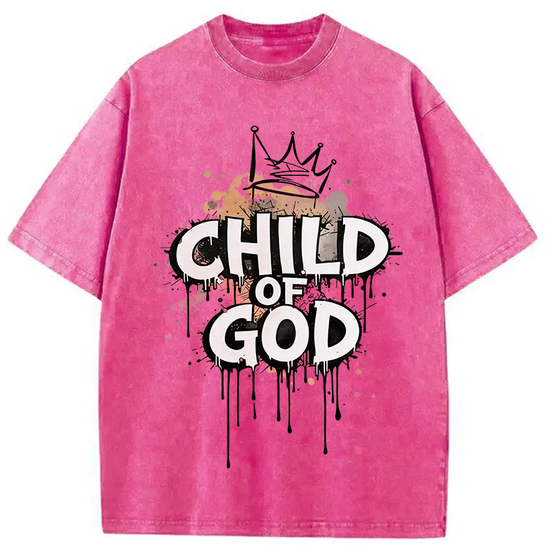 Modecanvas Child Of God DTG Printing Washed T-Shirt