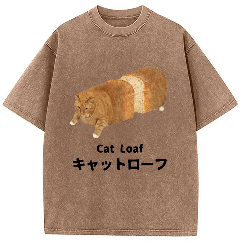 Modecanvas Cat Loaf Washed T-Shirt