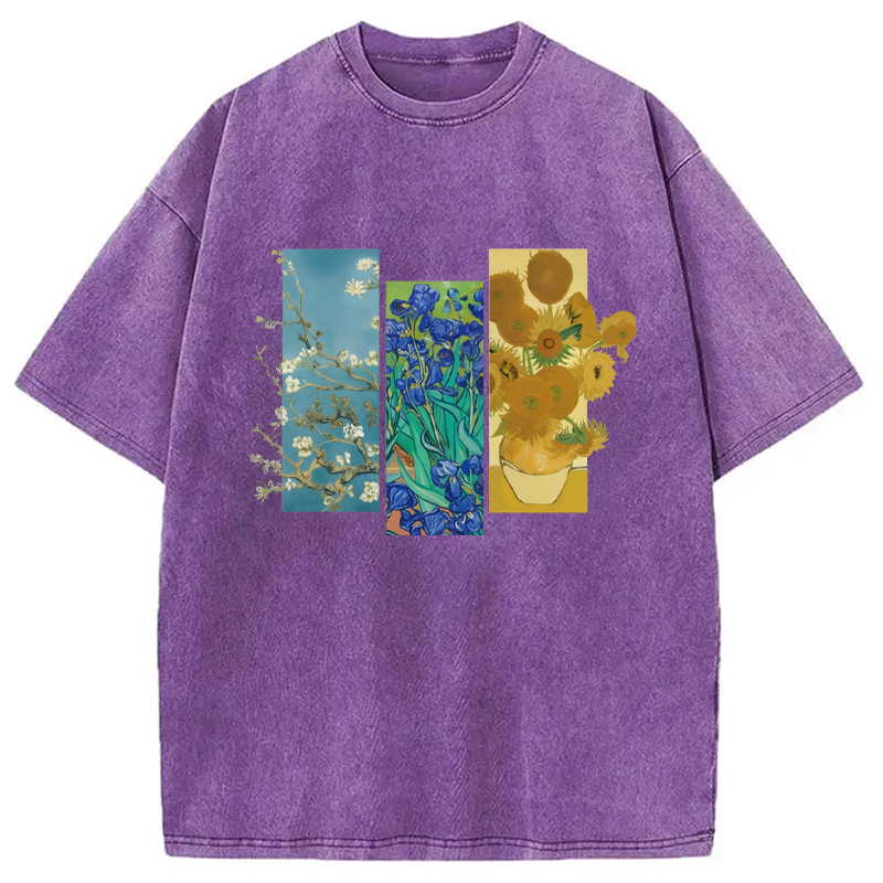 Modecanvas Van Gogh Flowers Washed T-Shirt