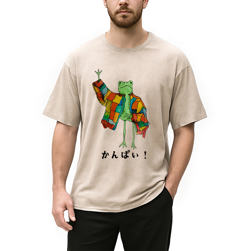 Modecanvas Cheers Frog Washed T-Shirt