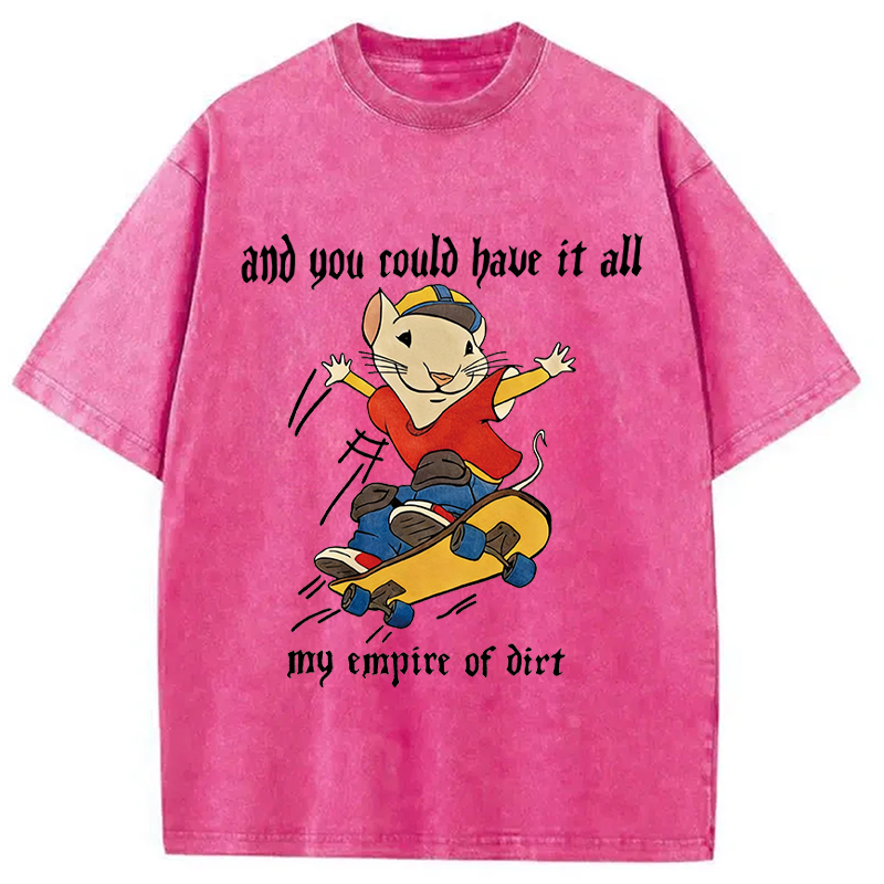 Modecanvas You Could Have It All Rat DTG Printing Washed T-Shirt