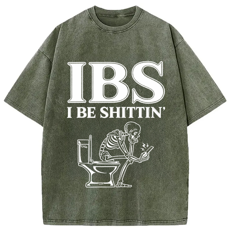 Modecanvas IBS Skeleton Meme DTG Printing Washed T-Shirt