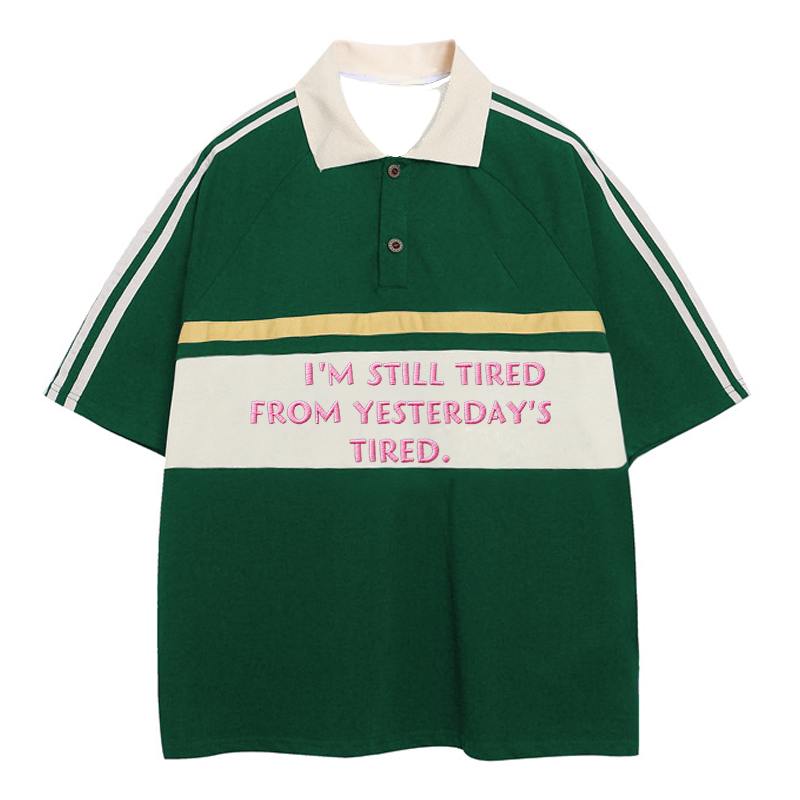 Modecanvas Still Tired Polo Embroidered T-Shirt